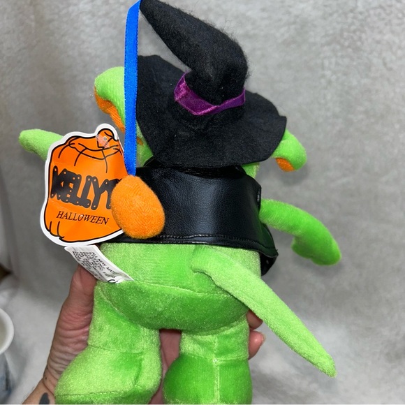 Kellytoy rat w/leather vest vintage halloween green purple orange paper tag 7" - Picture 2 of 13